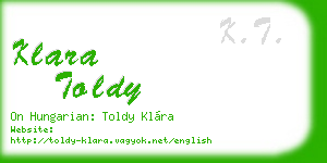 klara toldy business card