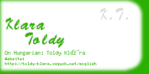 klara toldy business card